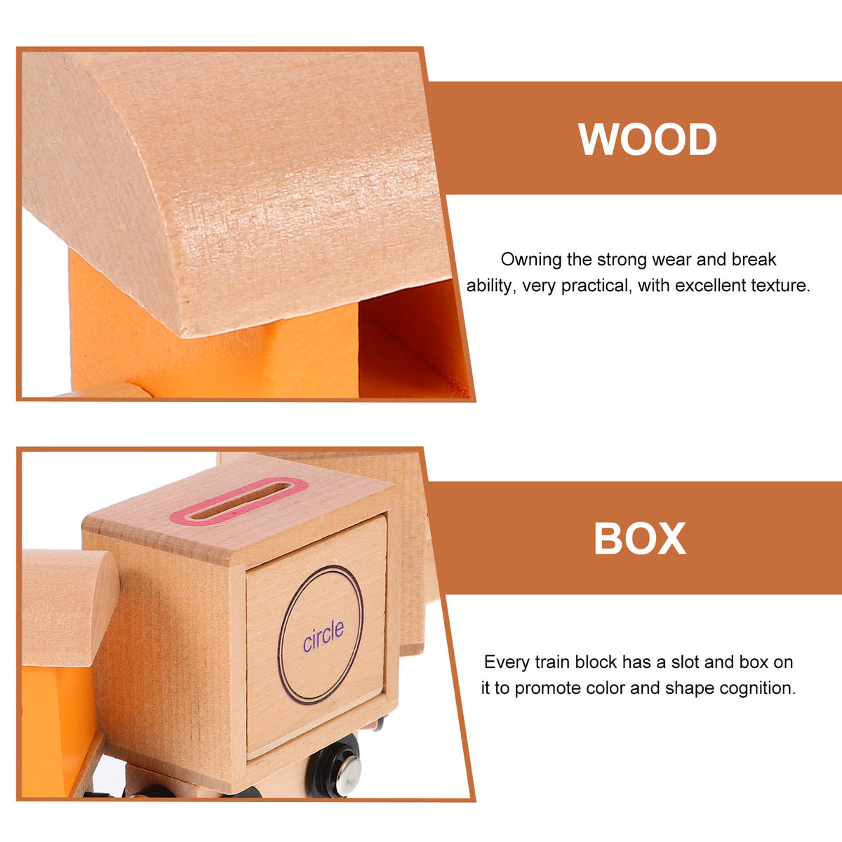 Wooden Pulling Train Building Blocks for Toddlers A993