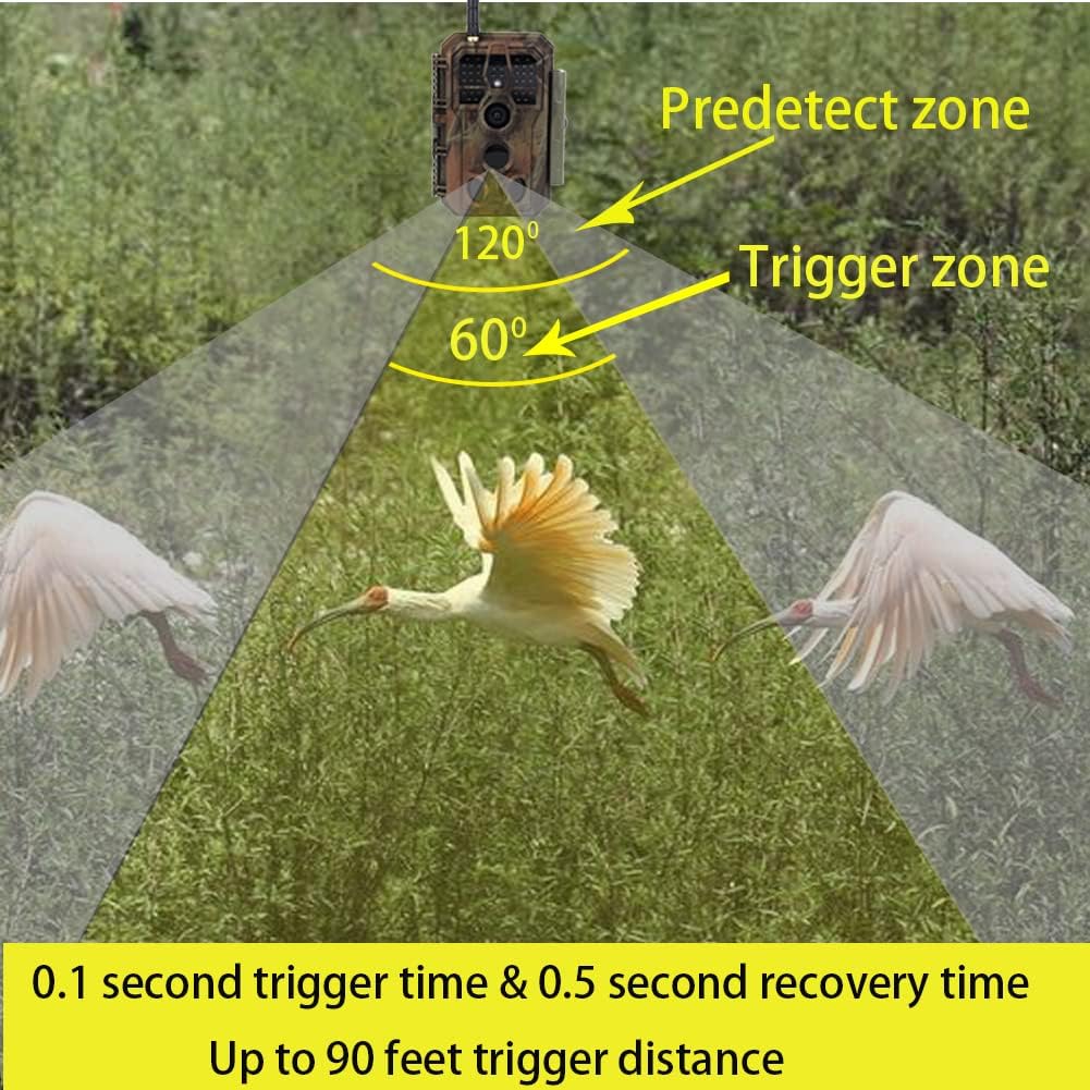32MP 1296P WiFi Trail Camera with Night Vision Motion Activated Waterproof IP66 D202