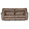 Brown Polyester Power Reclining Sofa V2566