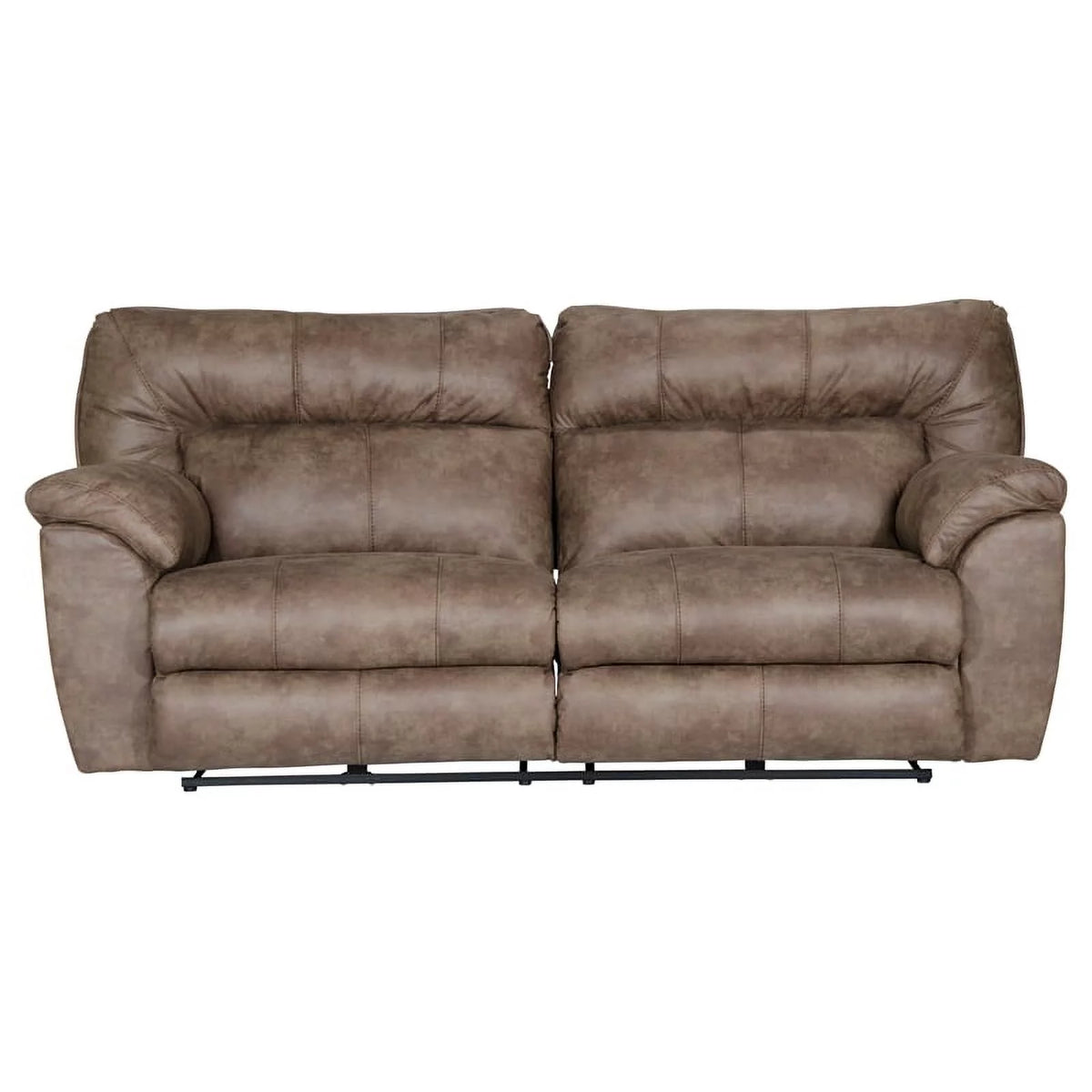 Brown Polyester Power Reclining Sofa V2566