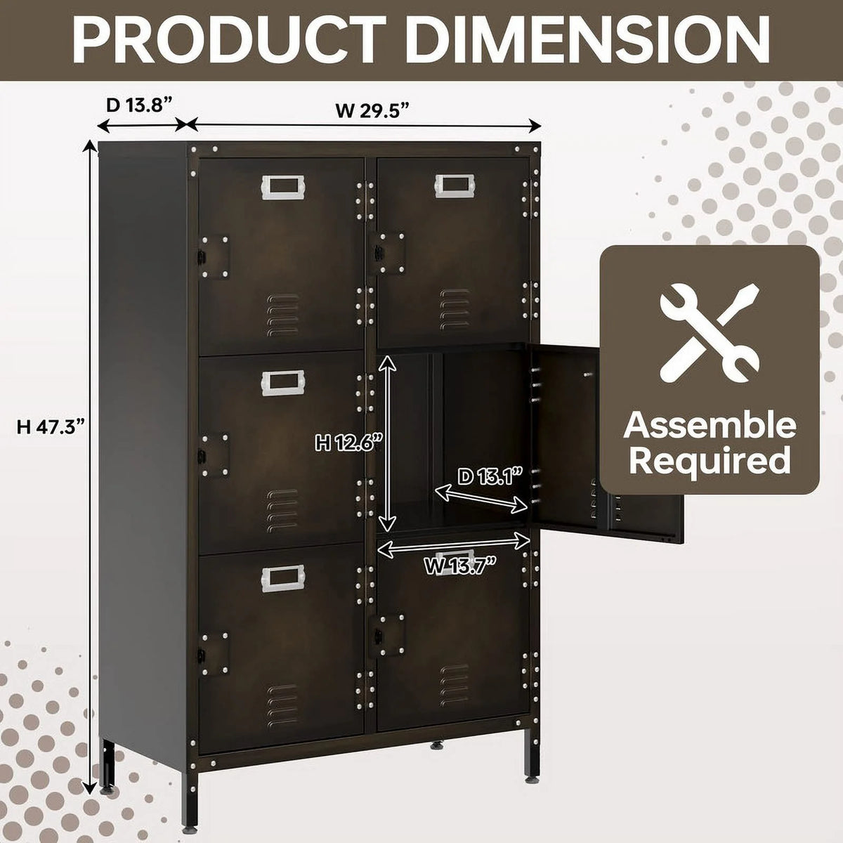 Metal Storage Locker with Doors and Shelves N995005