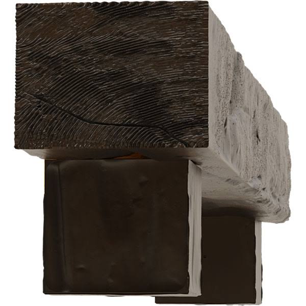 Burnished Mahogany Faux Wood Fireplace Mantel Kit with Corbels N406110