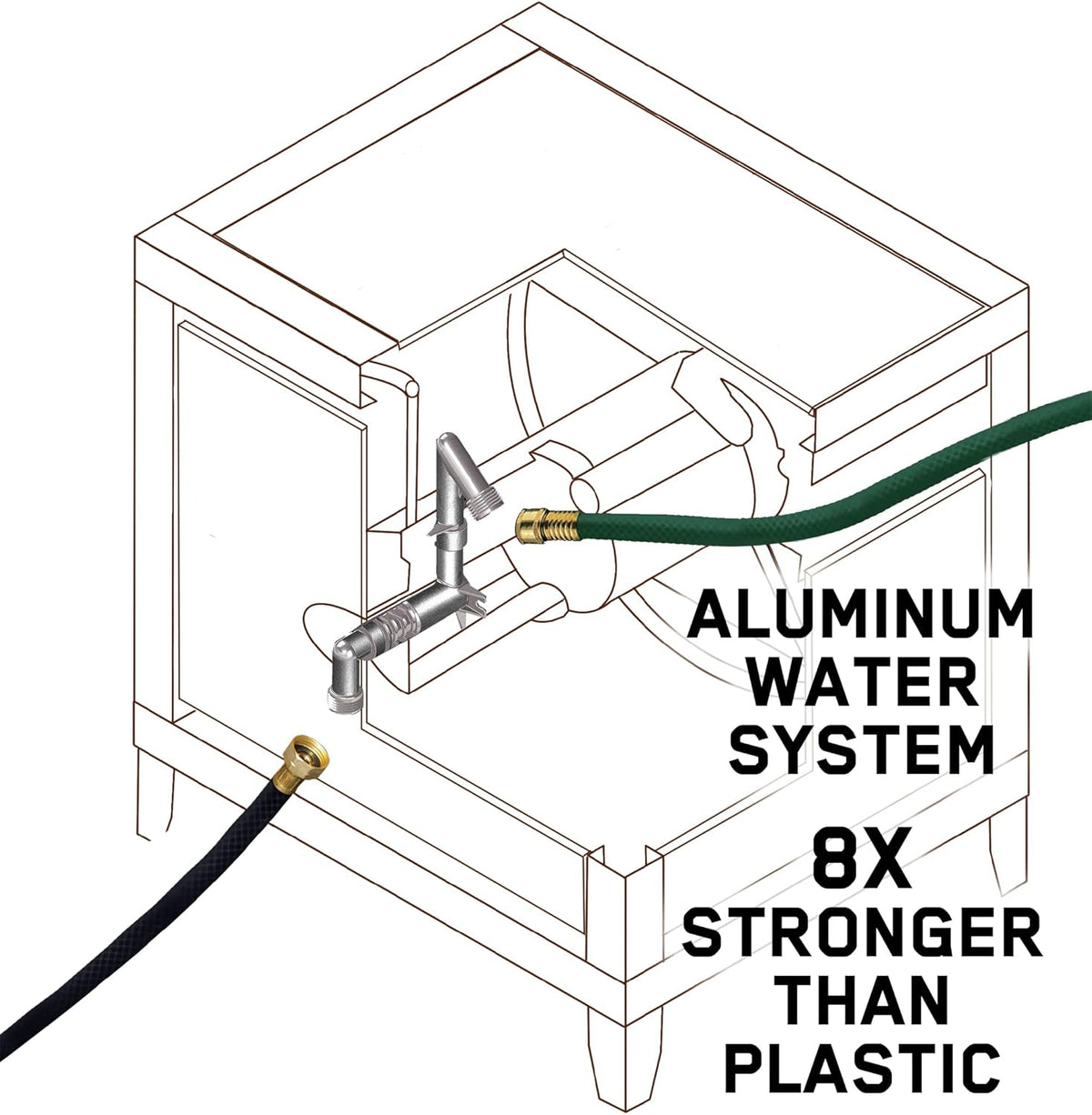 Black Metal Hose Reel Cabinet Box, 100 Ft. Capacity W556057