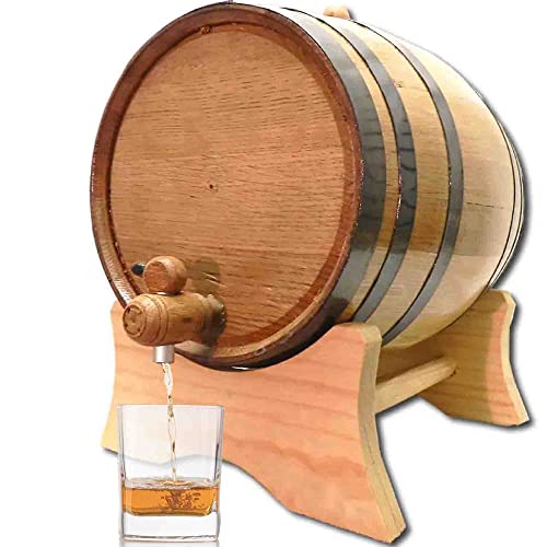 2 Liter Oak Aging Barrel with Wood Stand, Bung & Spigot G850