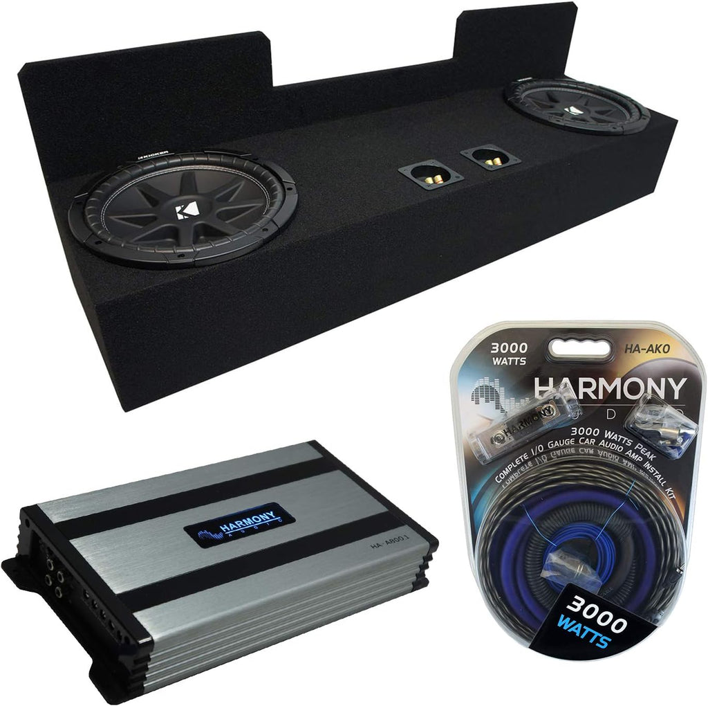 Compatible with 1995-2004 Toyota Tacoma Extended Cab Dual 12 Sub Box Enclosure & Amp W40531