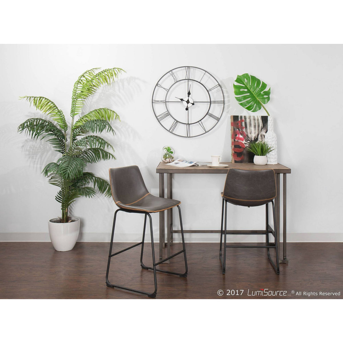 26x22 Counter Stool Black Espresso Set of 2 N4719