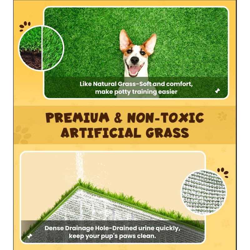Super Absorbent Dog Grass Pad with Tray 4-Layer L91124