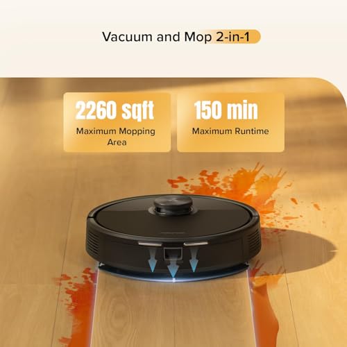 Black Robot Vacuum and Mop with Self-Emptying Z101448