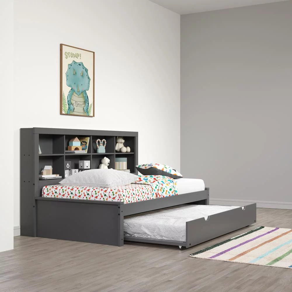 Dark Grey Twin Bookcase Day Bed Z16270