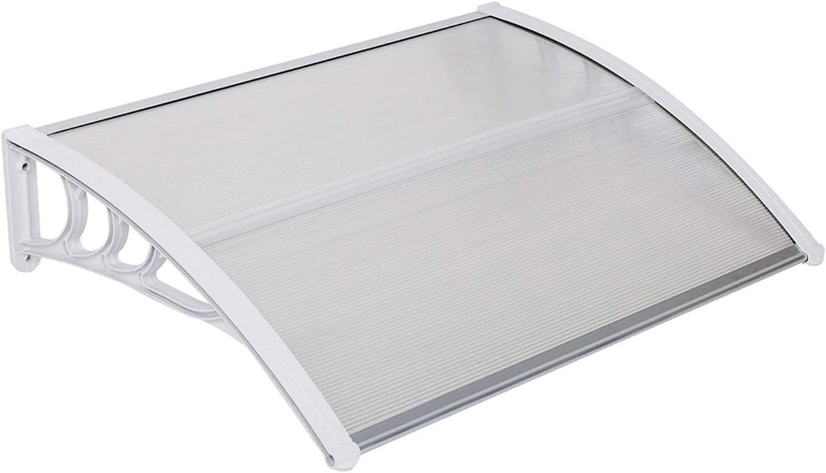 Polycarbonate 40 x 80 White Canopy Black Bracket Patio Door Awning F929