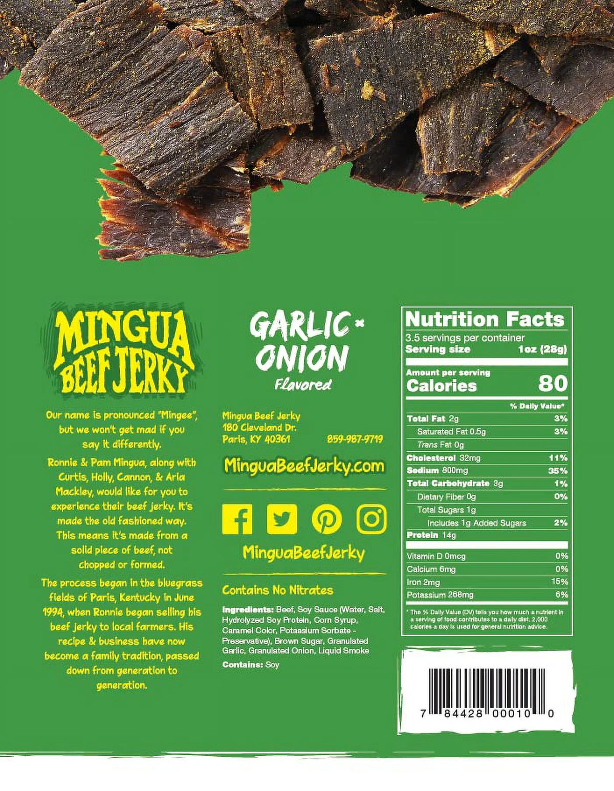 Two Milds + Two Garlic & Onions Beef Jerky, 3.5 ounces, 14.0 Ounce F5635