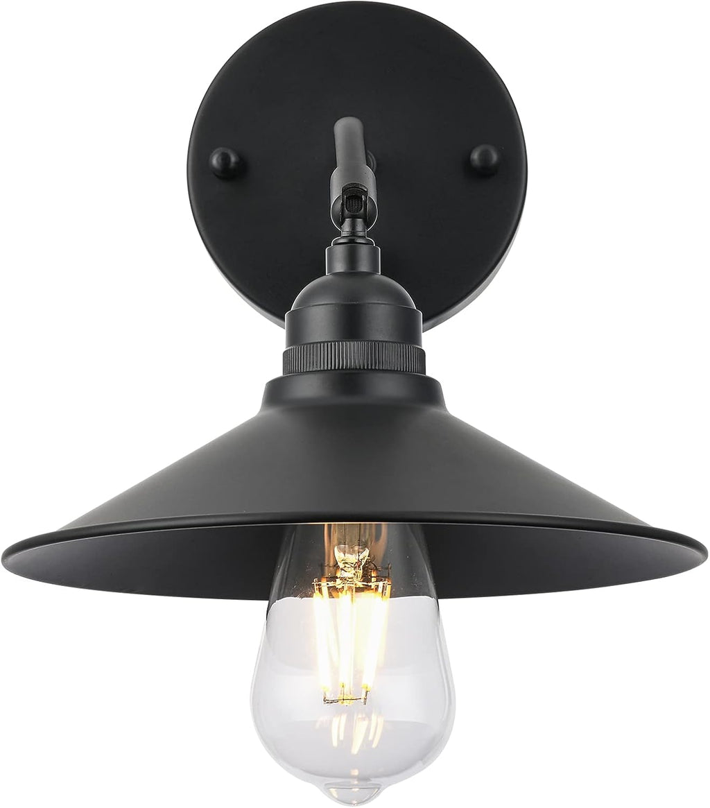 Matt Black Metal Wall Sconce with on/Off Switch D8785