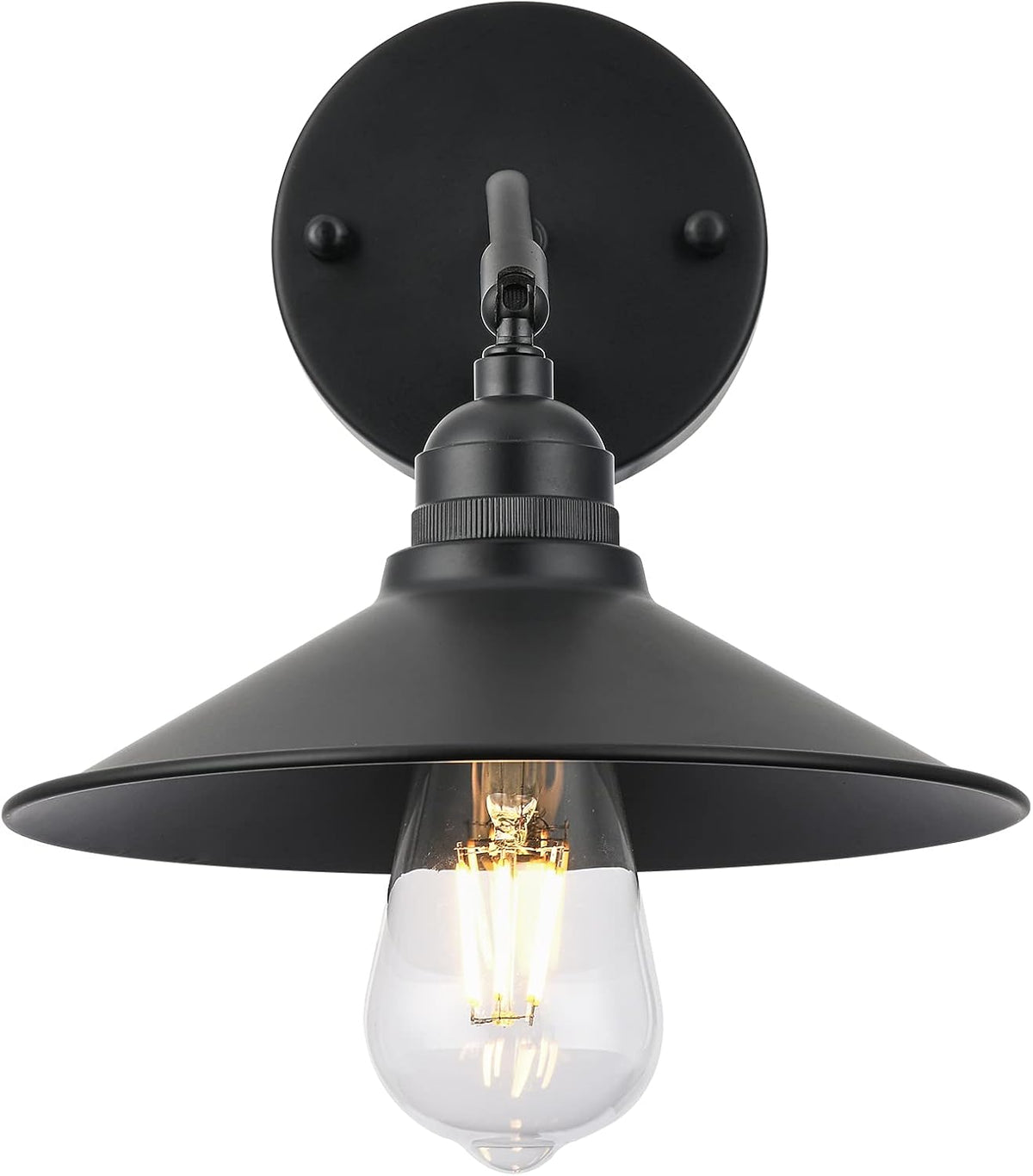 Matt Black Metal Wall Sconce with on/Off Switch D8785