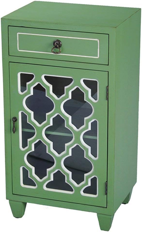 Aqua Distressed Single Drawer Storage Cabinet I2540