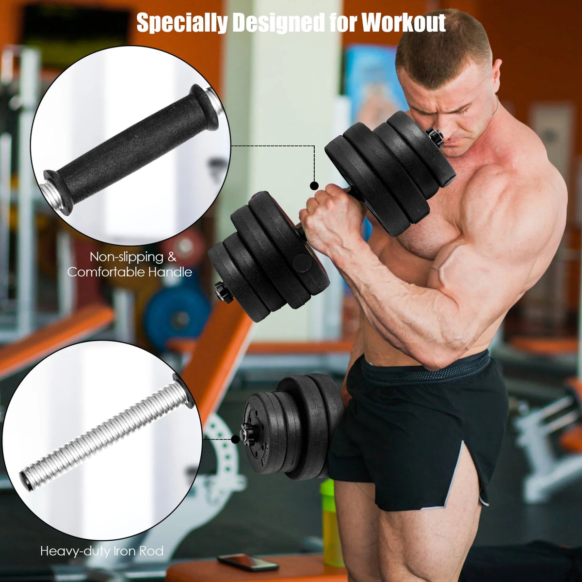66 Lbs. Adjustable Dumbbell Set E993302