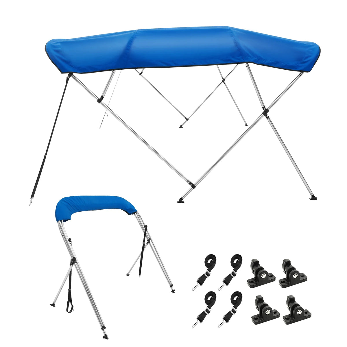 4 Bow Bimini Top Boat Cover 900D Polyester Aluminum Frame 91"-96" W I9483