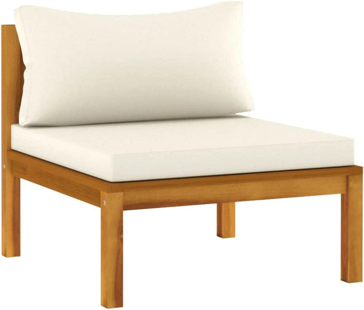 Patio Chairs with Tea Table and Cushions Acacia Wood Outdoor Furniture Set X9697