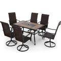 7 Piece Outdoor Patio Dining Set Rattan Chairs and Table A44087