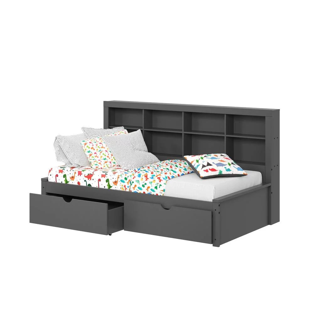 Dark Grey Twin Bookcase Day Bed Z16270