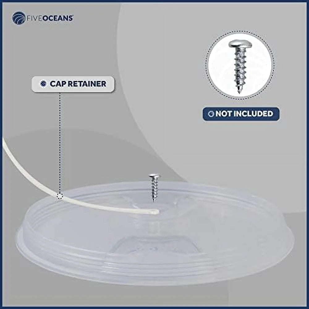 Round Inspection Deck Plate With Detachable Clear Lid, UV-Resistant White Plastic O358