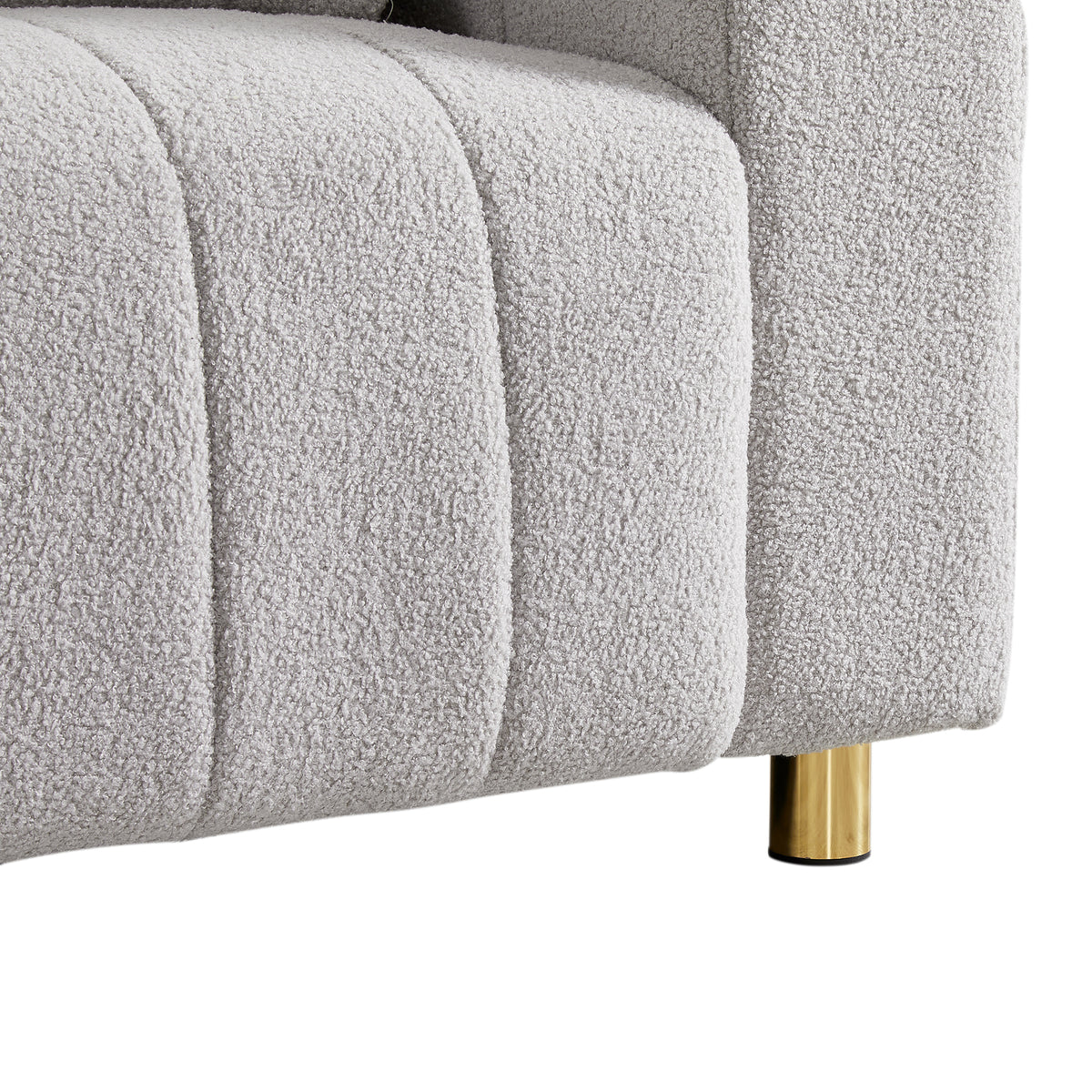 81.89" Teddy Large Modern 3 Seater Upholstered Sofa with Gold Metal Legs K180322