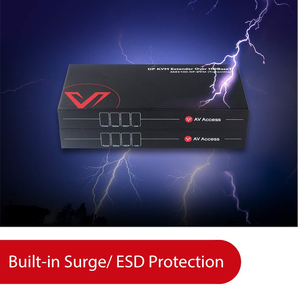 HDMI USB Extender KVM, 100m 330ft, 4K 60Hz, Over Cat5e/6a, 4 Ports USB2.0, RS232, POE F388