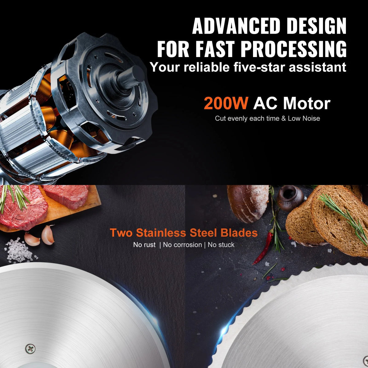 7.5" Electric Meat Slicer 200W J37425