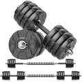 Heavy Adjustable Dumbbell Barbell Set, Metal Dumbbell Grip and Barbell Bar, 1" Center Hole Weight Plate B3427