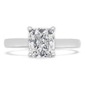 14K White Gold Cushion Diamond Solitaire Engagement Ring F8276