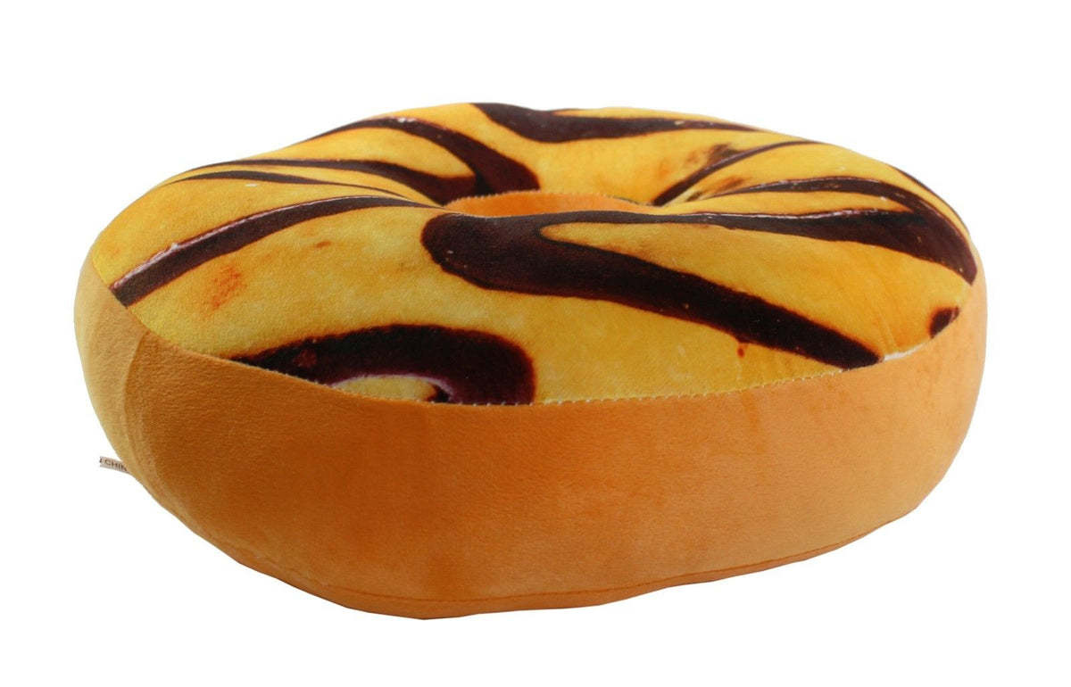 Yellow Maple Chocolate Donut Soft Cushion Pillow Plush Toy Seat Pad Y748