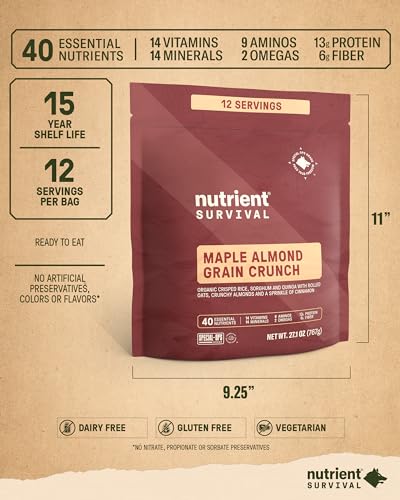 Maple Almond Grain Crunch Freeze Dried Cereal (12 Servings) O467