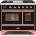 Glossy Black Copper Trim Dual Fuel Natural Gas Range S32541