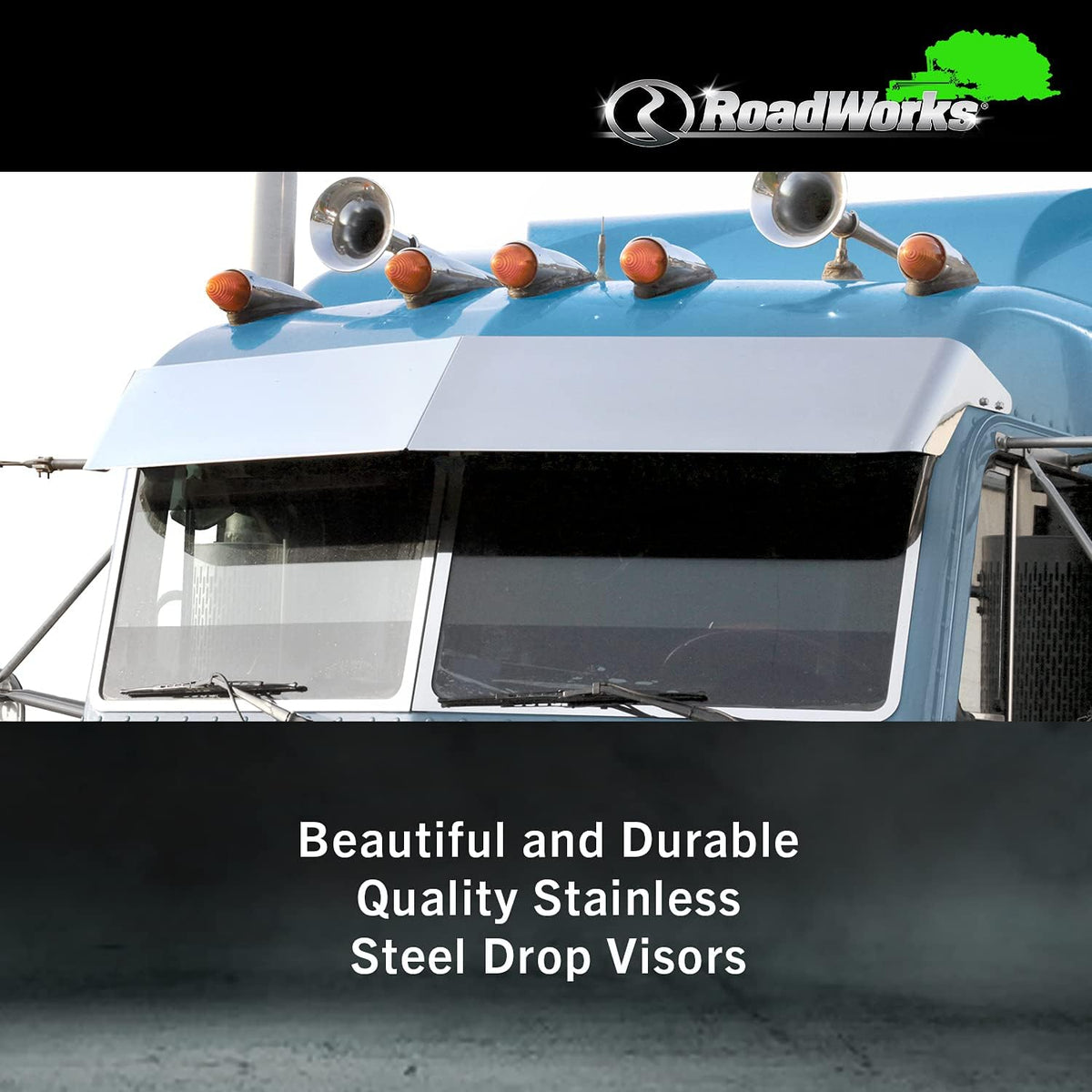 White Stainless Steel Blind Mount Drop Visor M53206