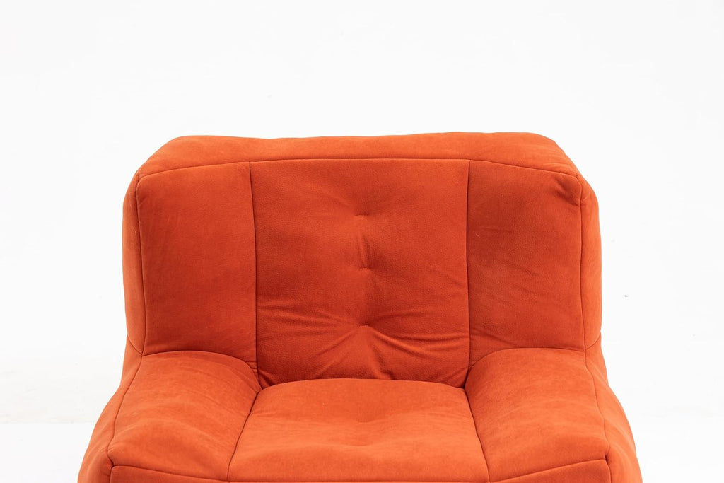 Orange Velvet Bean Bag Chair with Ottoman U648199