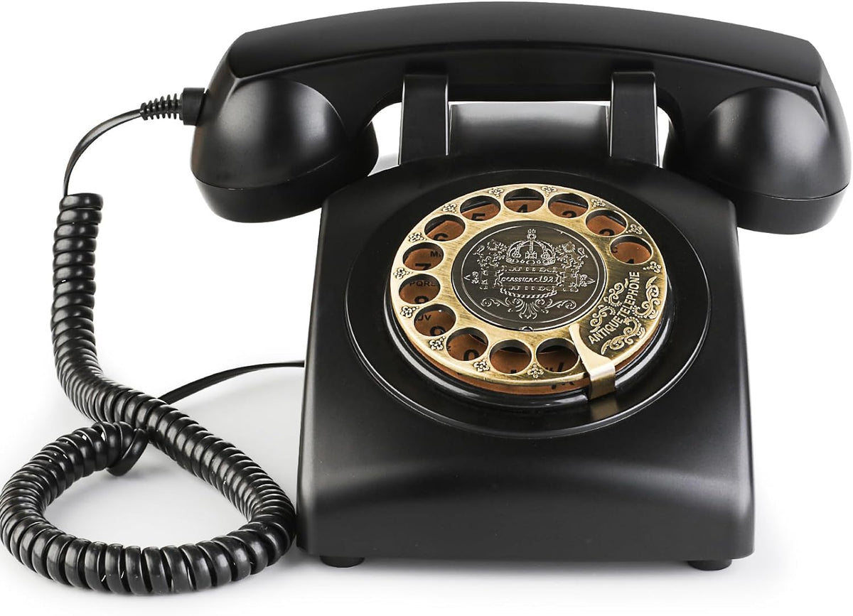 Retro Rotary Landline Phones with Mechanical Ringer Vintage Corded Phones E921