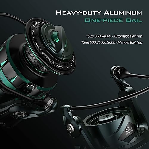 Saltwater Spinning Reel - IPX6 Waterproof - 55LBs Max Drag - 6.2:1 High Speed - CNC Aluminum Body U502969