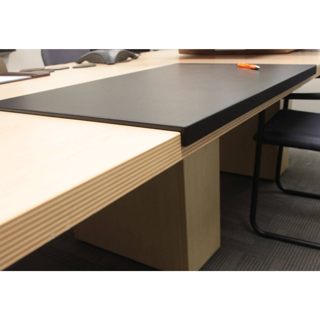 Black Leather Desk Mat with Fixation Lip H163