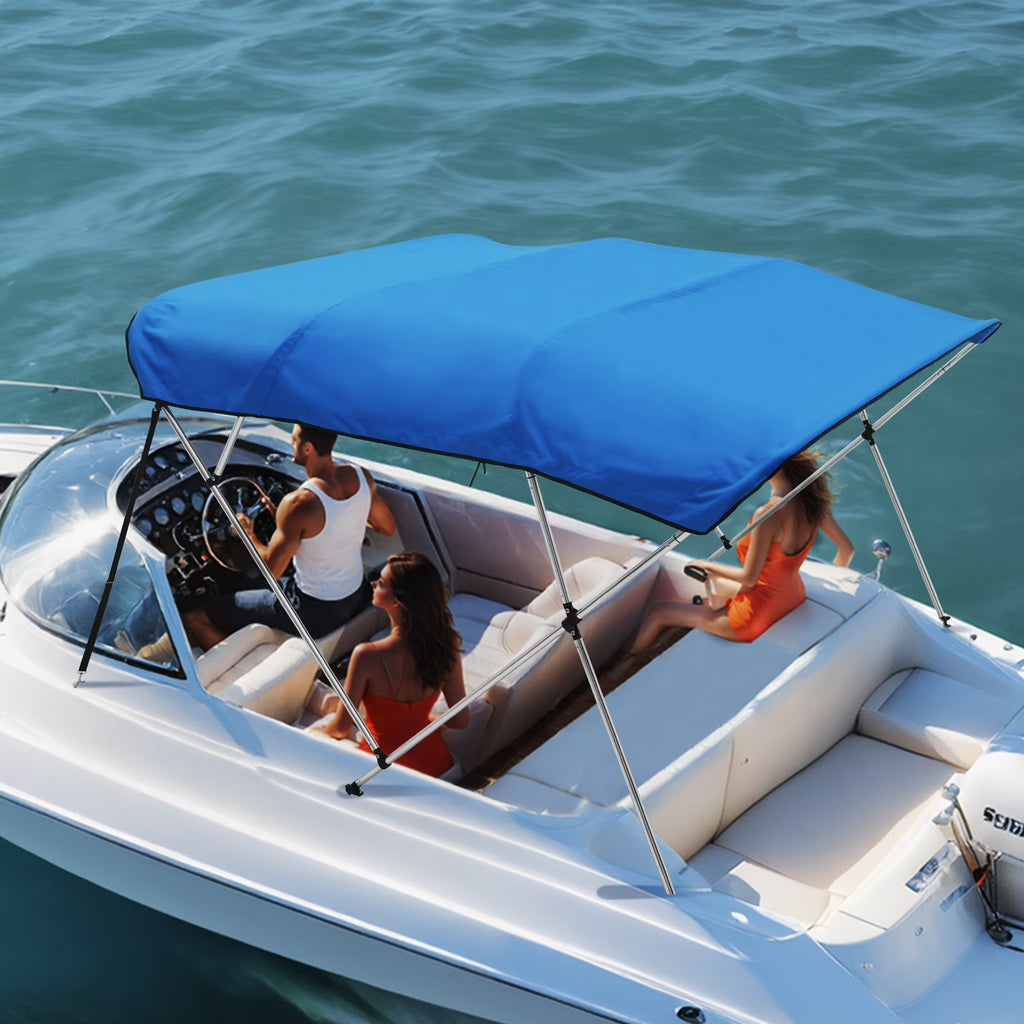 4 Bow Bimini Top Boat Cover 900D Polyester Aluminum Frame 91"-96" W I9483