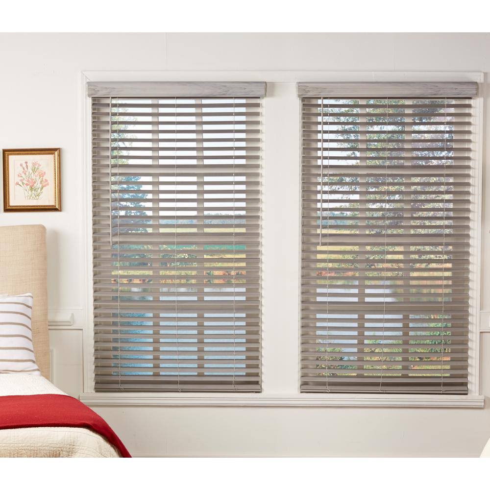 Room Darkening Cordless Faux Wood Blind 52.25 in. W x 64 in. L H4786
