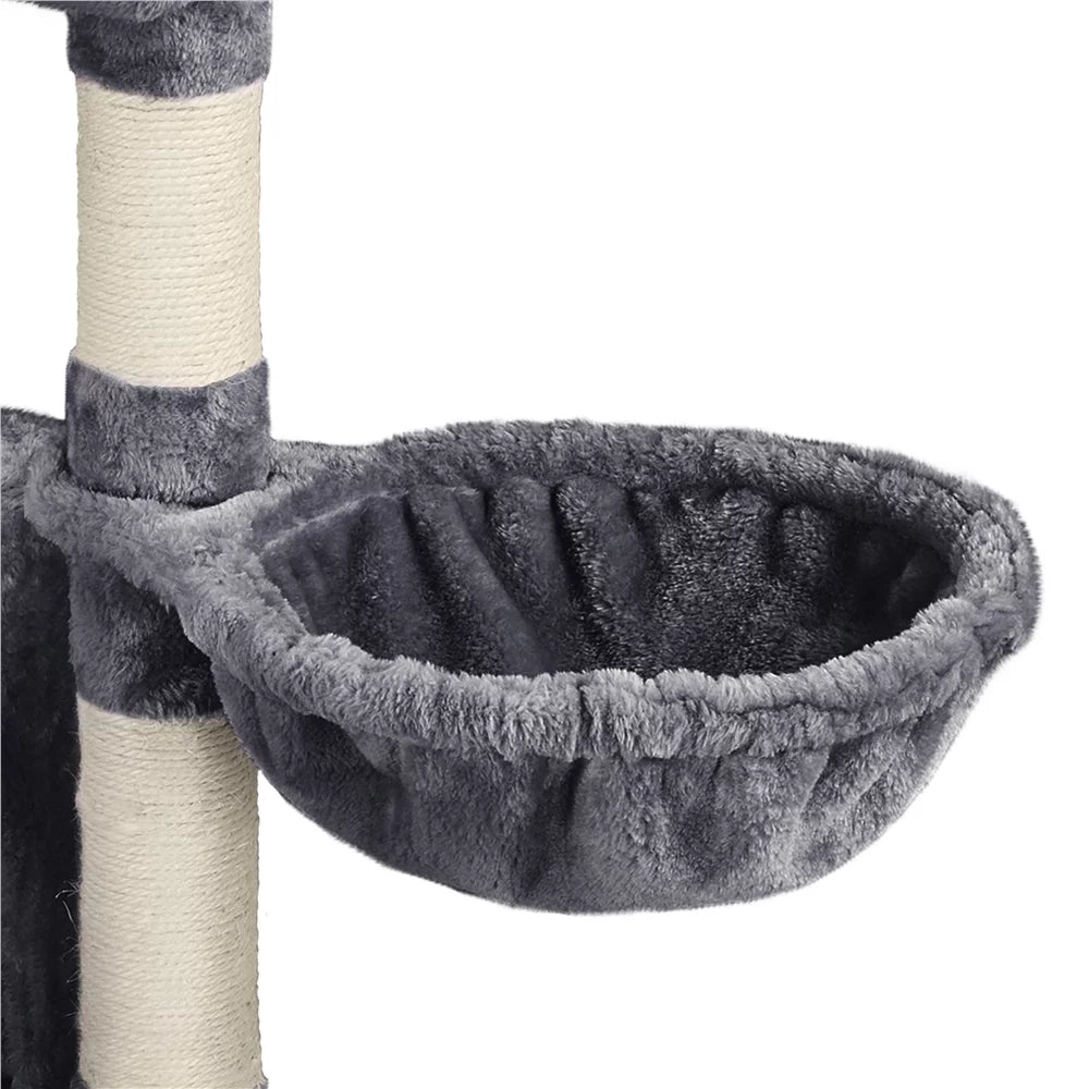 4-Level Plush Cat Tree with Condo, Dark Gray J402