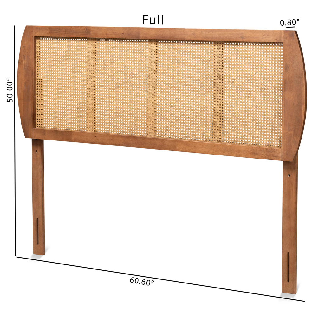 Ash Walnut Full Wood Rattan Headboard H859112