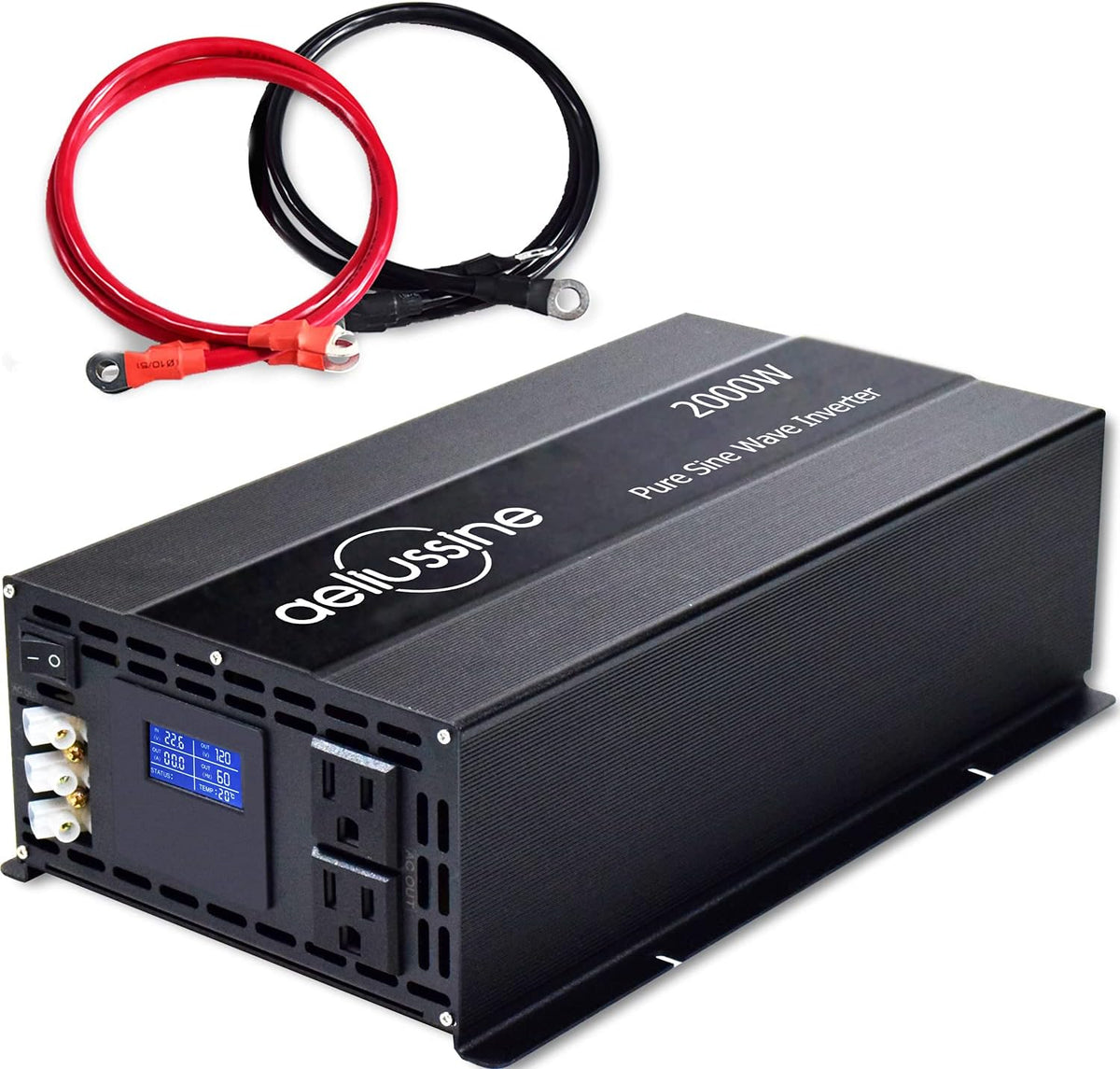 2000w Pure Sine Wave Power Inverter 48v DC to AC 110v 120v with Hardwire Terminal LCD Display S56136