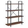 Rustic Oak 3 Shelves Wood & Metal Bookshelf J99615