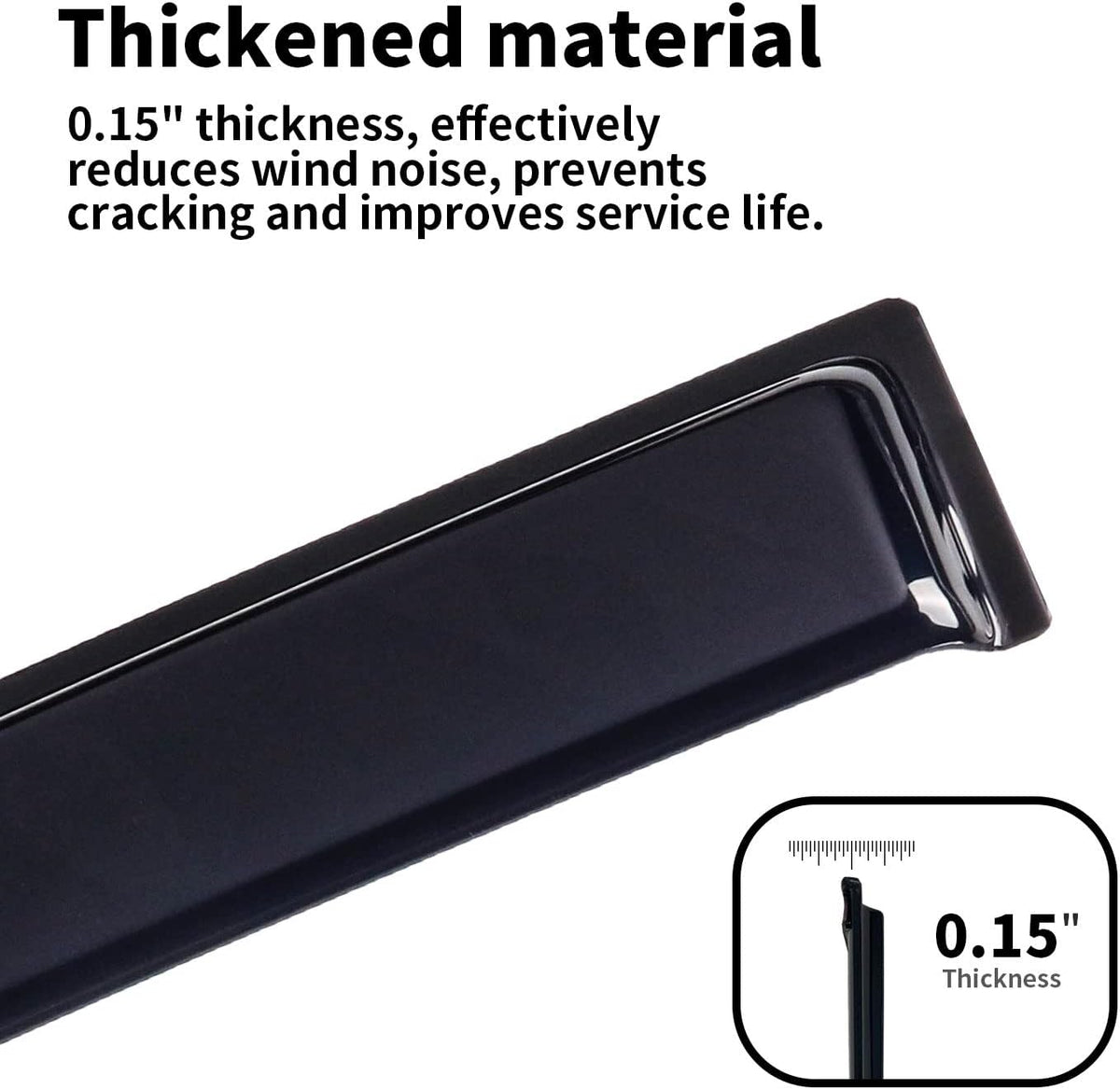 4-Piece Side Window Deflectors Rain Guards for Dodge Ram Crew Cab E8915