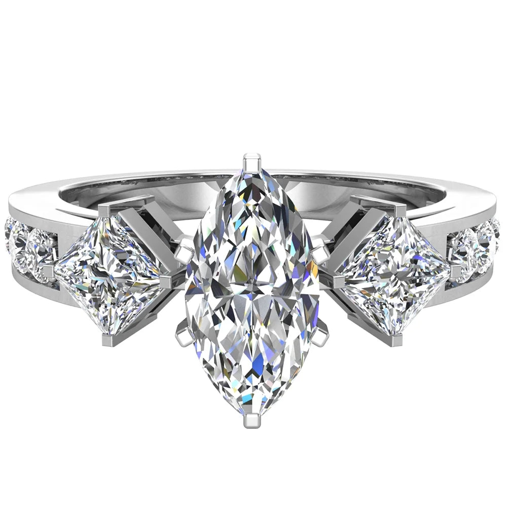 14K White Gold Diamond Engagement Ring W560
