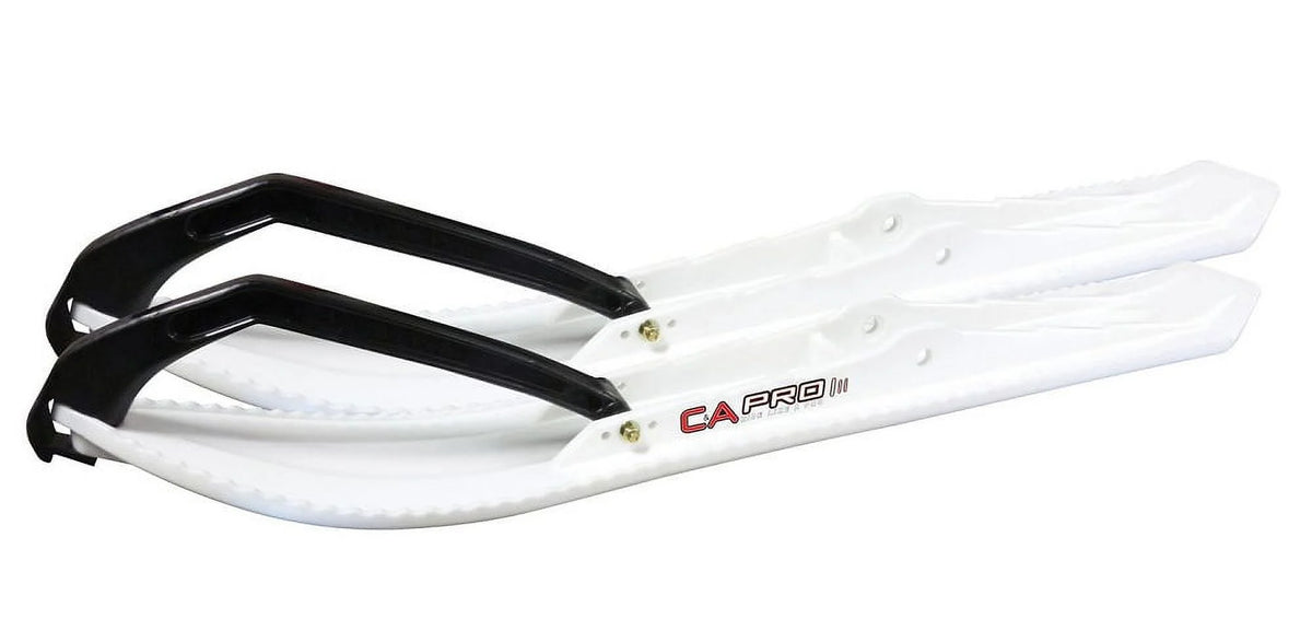 White Snowmobile Skis with 8" Round Bars Complete Kit G583