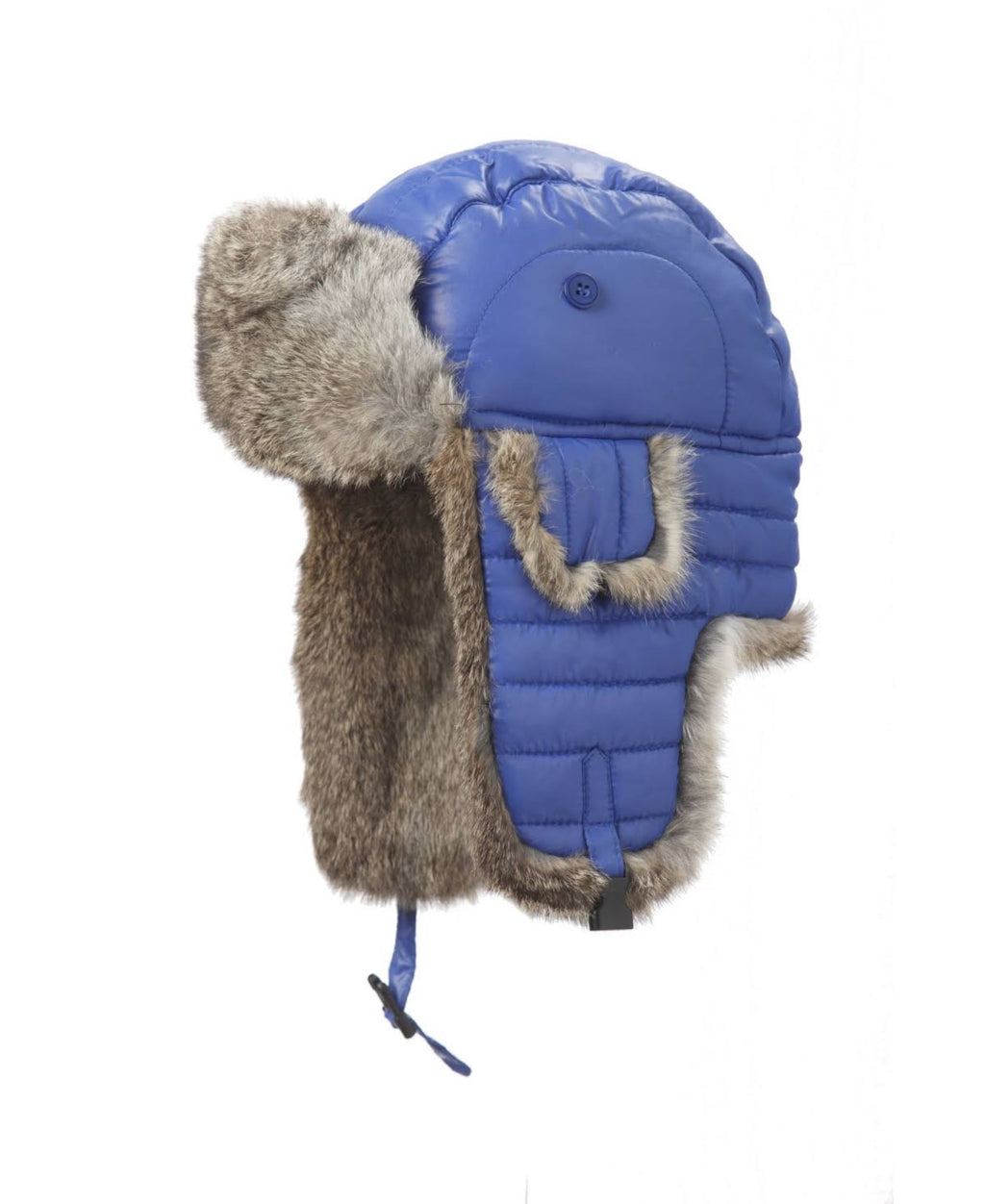 Purple/Grey Rabbit-Trimmed Nylon Aviator Hat Y35276