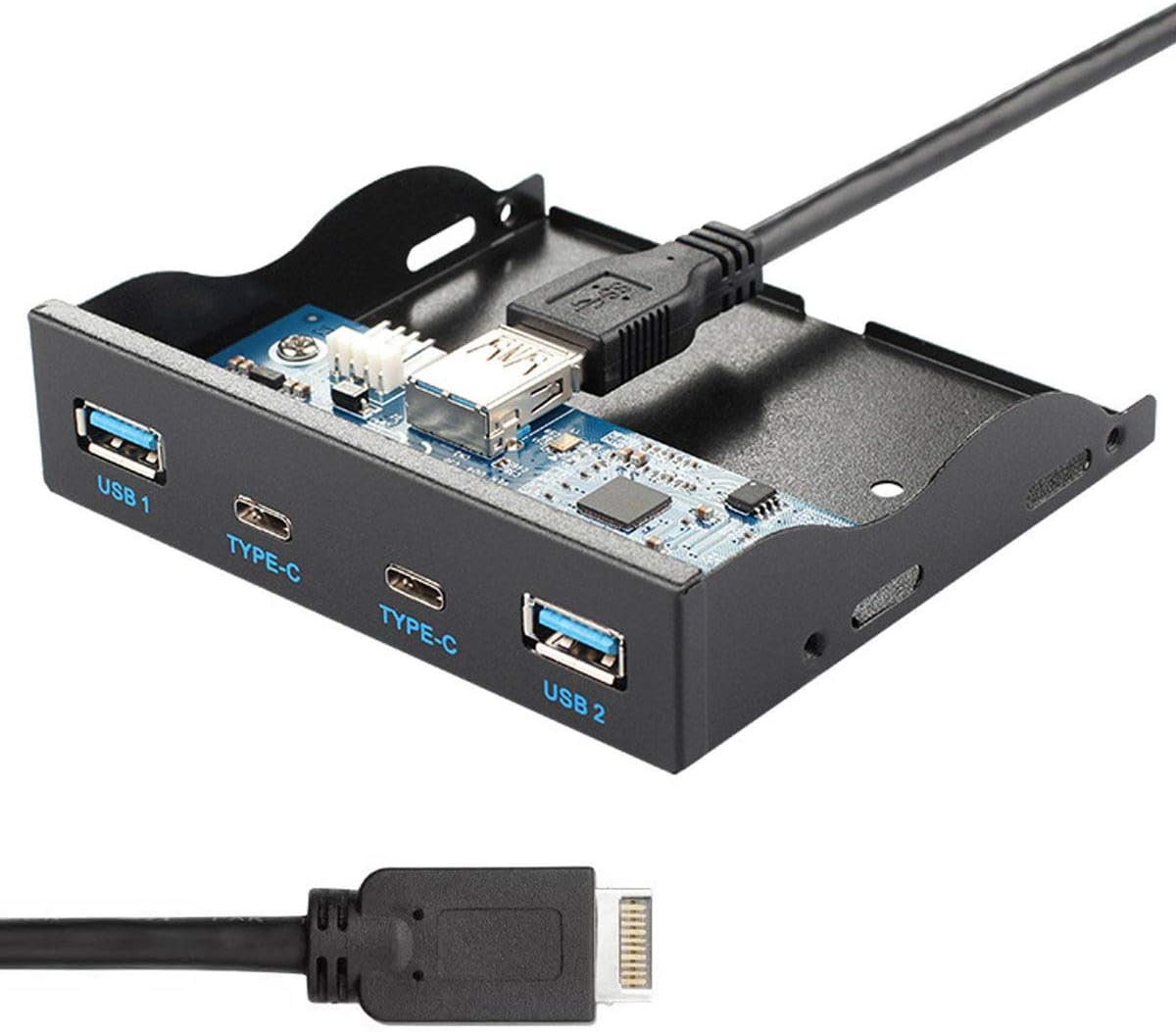 USB 3.1 Front Panel Header to USB-C & USB 3.0 HUB 4 Ports Motherboard Cable T224223