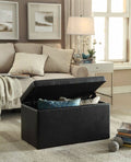 Black Hinged Storage Ottoman F15889