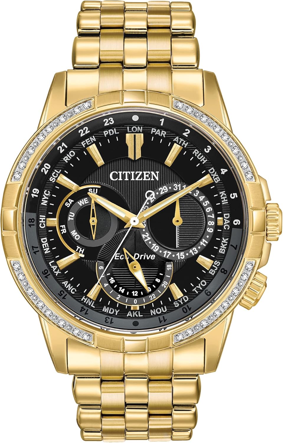 Gold-Tone Stainless Steel Eco-Drive Watch I3815
